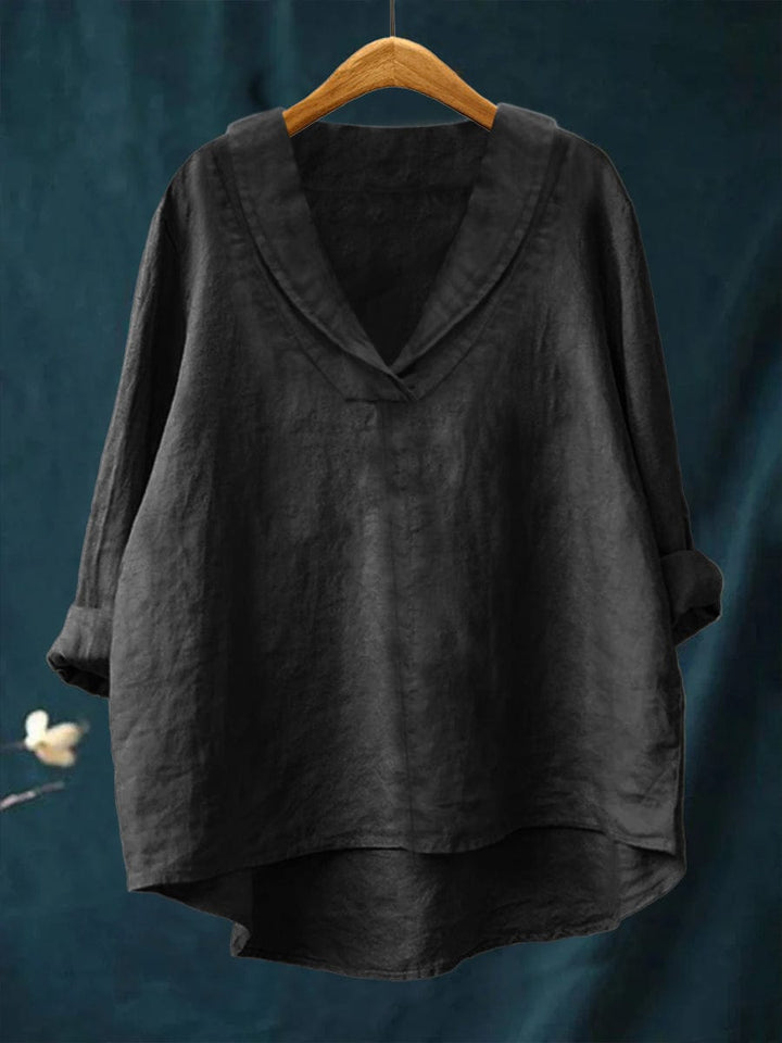 Bellissea - elegant drapierte V-Ausschnitt-Bluse