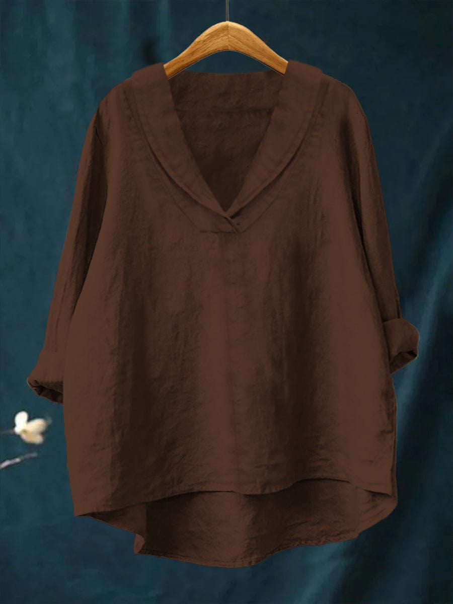 Bellissea - elegant drapierte V-Ausschnitt-Bluse