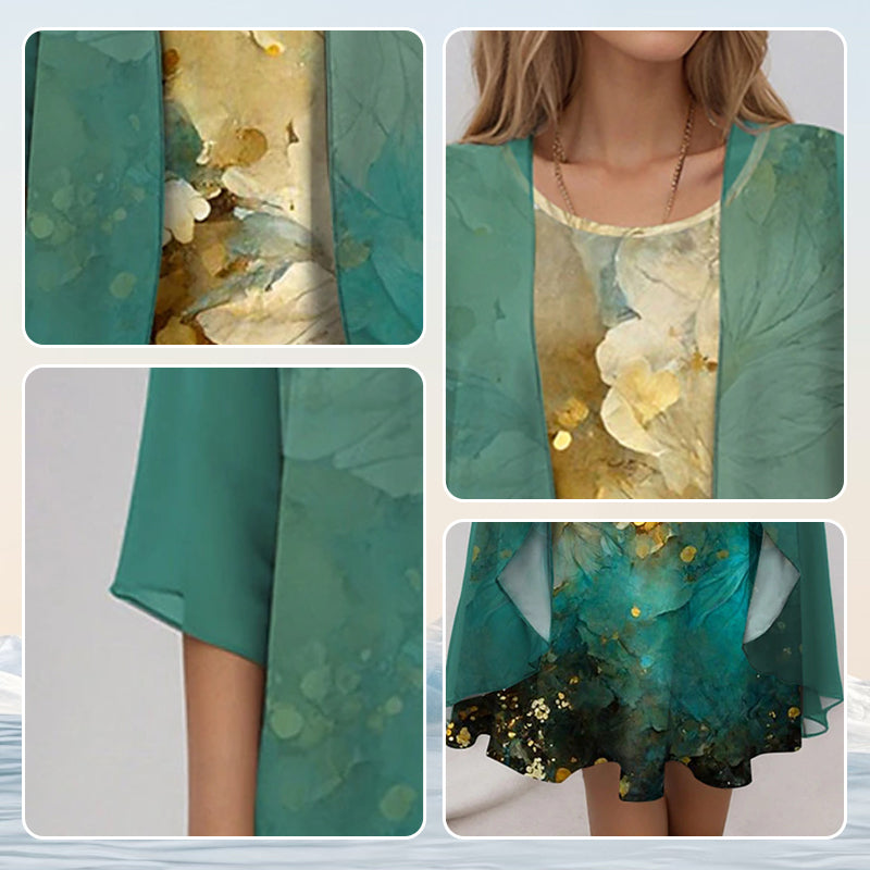 Delavelle - Elegantes Midikleid-Set im Lagenlook