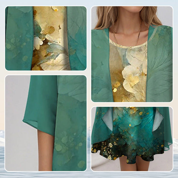 Delavelle - Elegantes Midikleid-Set im Lagenlook