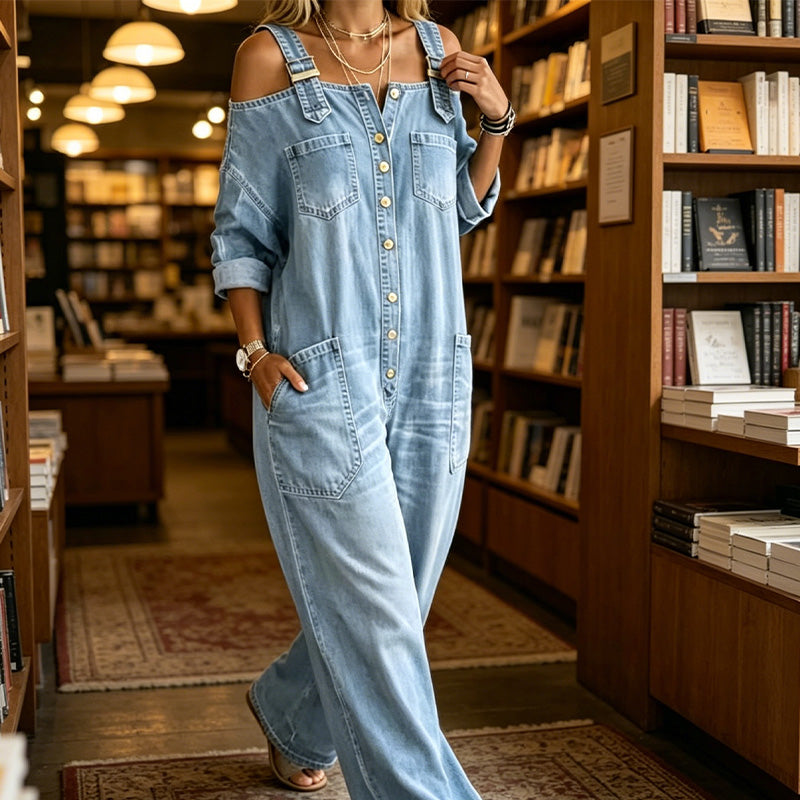 Neralyn - Gewaschener Denim-Overall mit Taschen