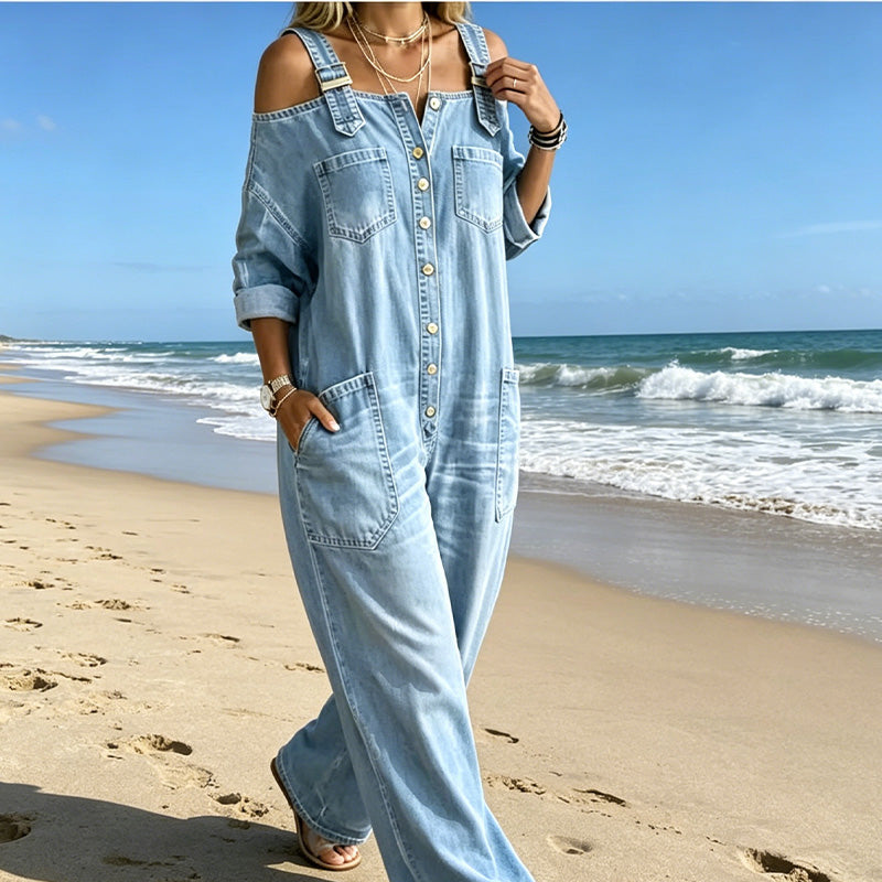 Neralyn - Gewaschener Denim-Overall mit Taschen