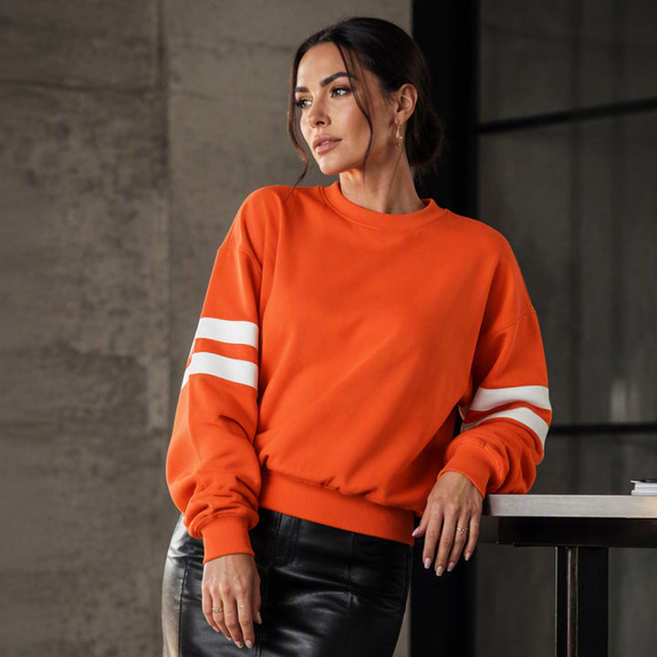 Anwynna - Sportliches Sweatshirt mit Streifen an den Ärmeln