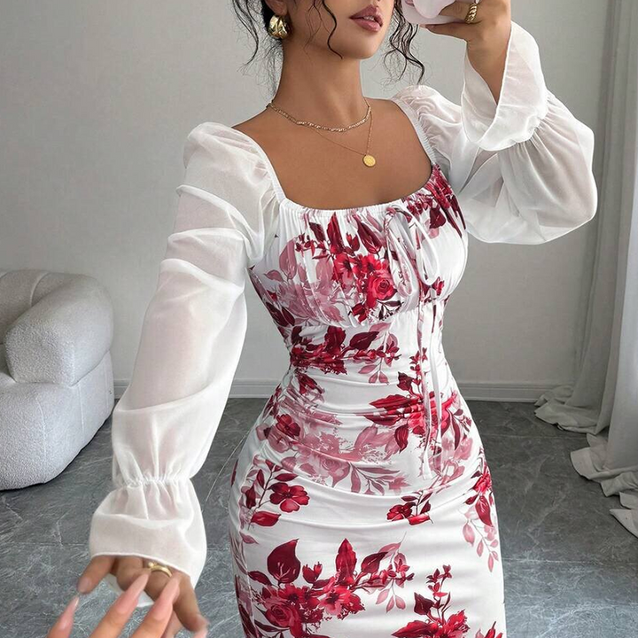 Noevalle - Floral gemustertes Meerjungfrau-Kleid mit weichem Griff