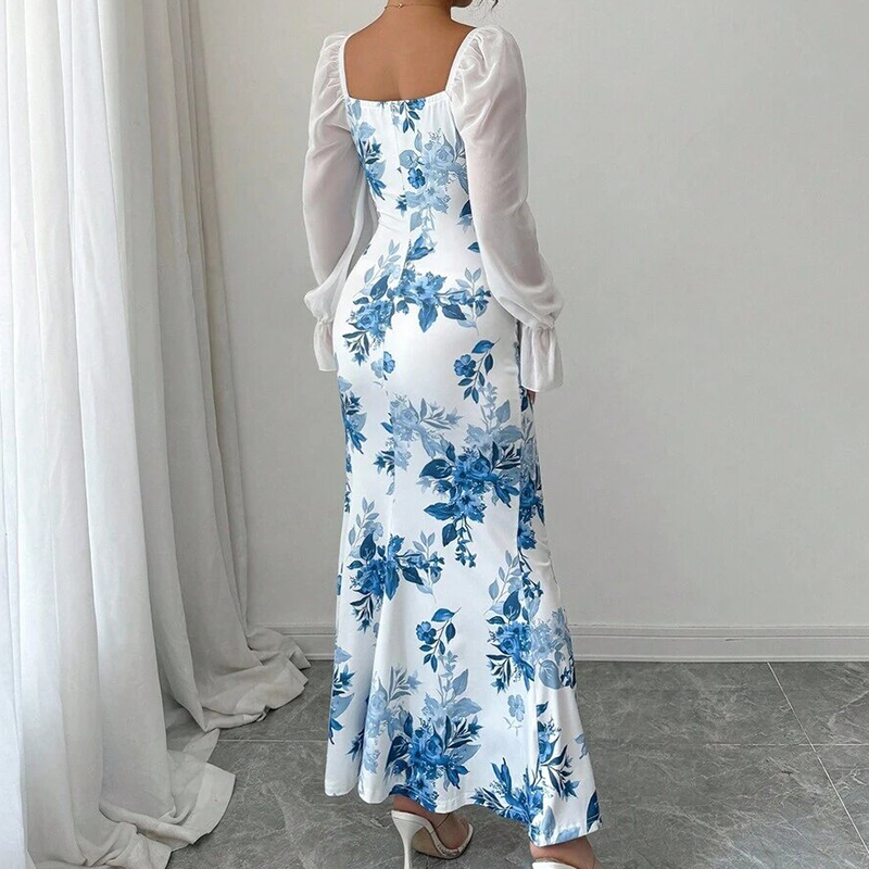 Noevalle - Floral gemustertes Meerjungfrau-Kleid mit weichem Griff