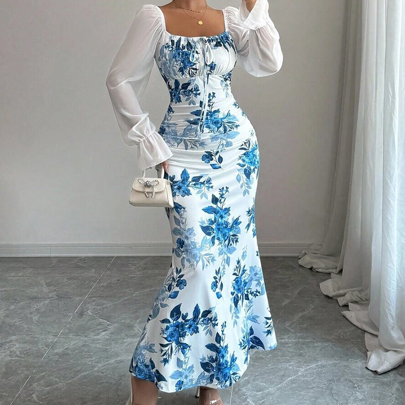 Noevalle - Floral gemustertes Meerjungfrau-Kleid mit weichem Griff