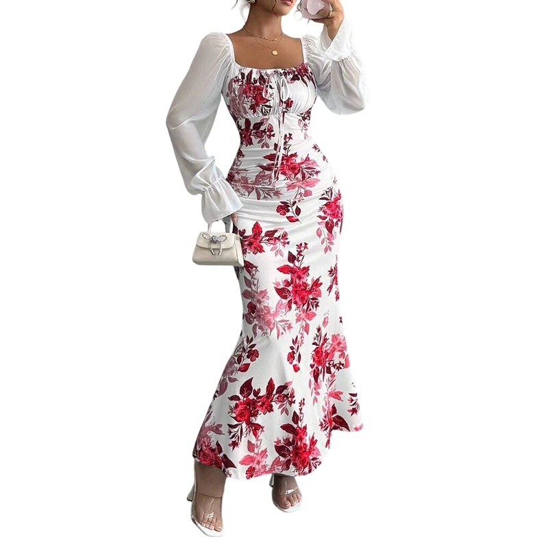 Noevalle - Floral gemustertes Meerjungfrau-Kleid mit weichem Griff