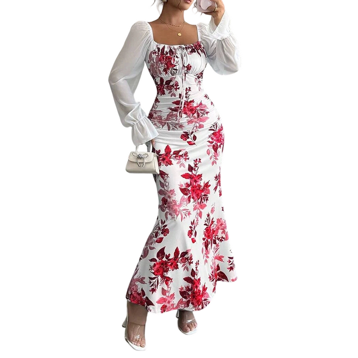 Noevalle - Floral gemustertes Meerjungfrau-Kleid mit weichem Griff
