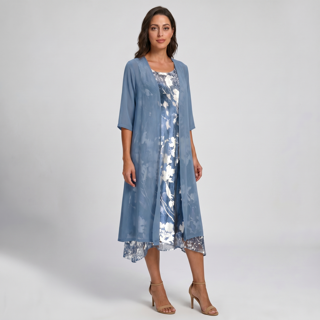 Delavelle - Elegantes Midikleid-Set im Lagenlook