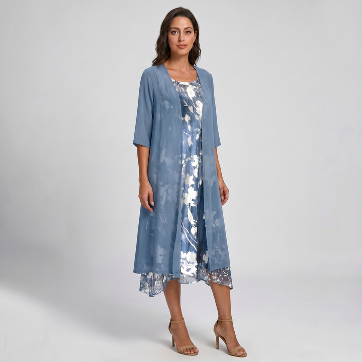 Delavelle - Elegantes Midikleid-Set im Lagenlook