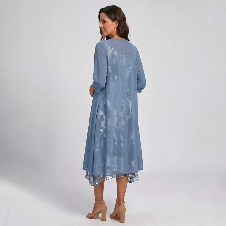 Delavelle - Elegantes Midikleid-Set im Lagenlook