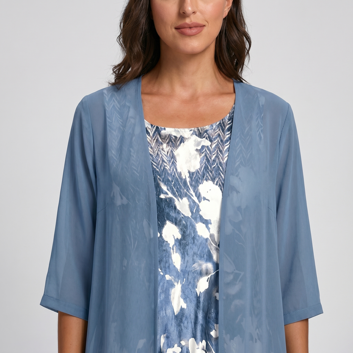 Delavelle - Elegantes Midikleid-Set im Lagenlook